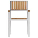 vidaXL Chaises de jardin empilables 2 Pièces en bois massif Teck et acier inoxydable