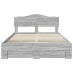 vidaXL Cadre de lit Gris Sonoma 140 x 190 cm Bois d'ingénierie