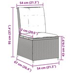 vidaXL Canapé inclinable de jardin avec coussins gris résine tressée