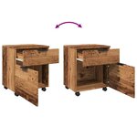 vidaXL Classeur mobile roues vieux bois 45x38x54 cm bois d'ingénierie
