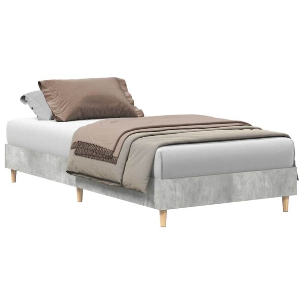 vidaXL Cadre de lit sans matelas gris béton 100x200 cm bois ingénierie