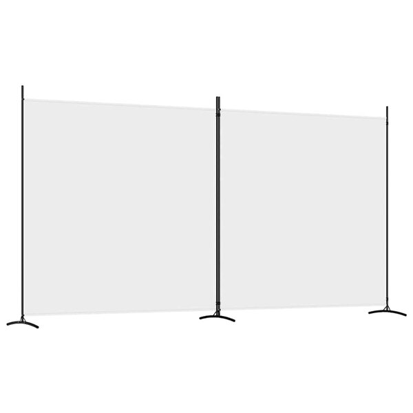 vidaXL Cloison de séparation 2 panneaux Blanc 348x180 cm Tissu
