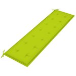 vidaXL Banc de jardin avec coussin vert vif 175 cm Bois de teck massif