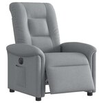 vidaXL Fauteuil inclinable électrique Gris clair Tissu