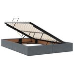 vidaXL Lit de rangement LED avec matelas Gris foncé 140 x 190 cm