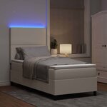 vidaXL Lit à ressort LED avec tête de lit Crème et Blanc 80 x 200 cm