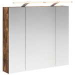 vidaXL Armoire Miroir de Salle de Bain Chêne fumé 80 x 14.5 x 70 cm