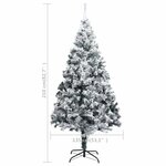 vidaXL Sapin de Noël artificiel avec neige floquée vert 210 cm PVC