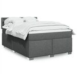 vidaXL Sommier à lattes de lit avec matelas Gris foncé 160x200cm Tissu