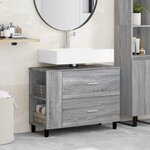 vidaXL Unité de vanité de salle de bain Sonoma gris 80 x 35 x 60 cm