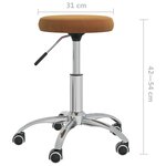 Vidaxl chaise pivotante de bureau marron velours