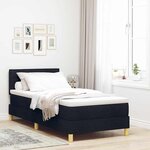 vidaXL Lit à Ressorts avec Matelas Noir 80x200 cm Tissu