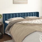 vidaXL Tête de lit avec oreilles Bleu foncé 183x16x78/88 cm Velours