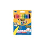 Pochette de 12 crayons plastique BIC Kids PLASTIDECOR
