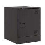 vidaXL Table de chevet noir 34 5x39x44 cm acier