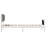 vidaXL Cadre de lit Blanc et gris clair 75 x 190 cm Bois massif en pin