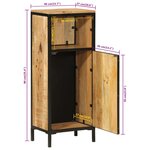 vidaXL Armoire de salle de bain 40x27x90cm bois massif manguier et fer