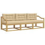 vidaXL Ensemble de canapés d'extérieur 3 pc Blanc et Beige Polyester