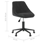 vidaXL Chaise pivotante de bureau Noir Velours