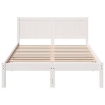 vidaXL Cadre de lit blanc Blanc Bois de pin massif 140 x 190 cm Durable