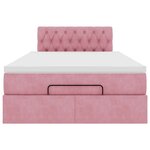 vidaXL Lit ottoman avec matelas rose 120x190 cm velours
