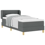 vidaXL Lit à ressorts avec matelas Gris foncé 90 x 190 cm tissu
