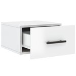 vidaXL Table de chevet murale blanc brillant 35x35x20 cm