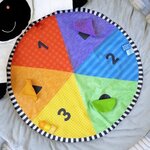 Tapis d'éveil avec barre en bois  jouets multisensoriels