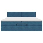 vidaXL Cadre de lit ottoman avec matelas bleu foncé 200x200 cm velours