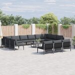 vidaXL Ensemble de canapé de jardin 13 Pièces Anthracite Acier