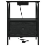 vidaXL Cabinet de chevet avec tiroir Chêne noir 41.5 x 40.5 x 55 cm