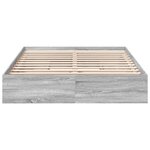 vidaXL Cadre de lit avec tiroirs sans matelas sonoma gris 160x200 cm