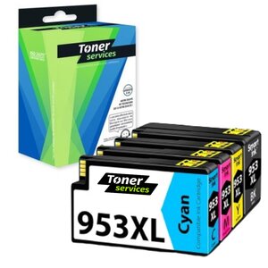 Compatible HP 953XL Pack 4 Cartouches Noir cyan magenta jaune (3HZ52AE)