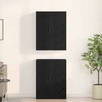 vidaXL Buffet 2 Pièces Noir Chêne 69 5x34x180 cm en bois d'ingénierie