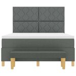 vidaXL Lit à ressorts avec matelas Gris foncé 160 x 200 cm tissu