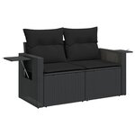 vidaXL Salon de jardin 8 Pièces avec coussins noir résine tressée