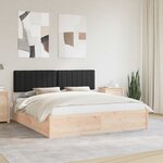 vidaXL Cadre de lit avec tête de lit rembourrée Noir 180 x 200 cm