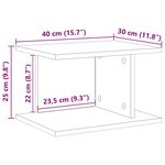 vidaXL Table de chevet Chêne fumé 40 x 30 x 25 cm Bois d'ingénierie