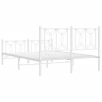 vidaXL Cadre de lit métal avec tête de lit/pied de lit blanc 140x190cm