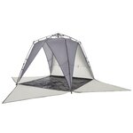 vidaXL Tente de plage 4 personnes gris libération rapide imperméable