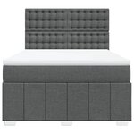 vidaXL Sommier à lattes de lit avec matelas Gris foncé 140x190cm Tissu
