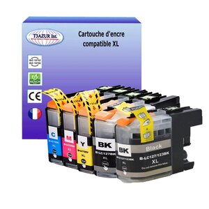 T3AZUR- Lot de 5 Cartouches compatibles avec Brother LC127XL  LC125XL
