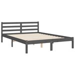 vidaXL Cadre de lit sans matelas gris bois massif