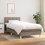 vidaXL Sommier à lattes de lit avec matelas Taupe 80x200 cm Tissu