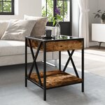 vidaXL Table basse avec LED Infinity chêne fumé 40x40x49 cm