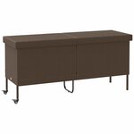 vidaXL Boîte rangement jardin roues marron 160x55x75 cm résine tressée