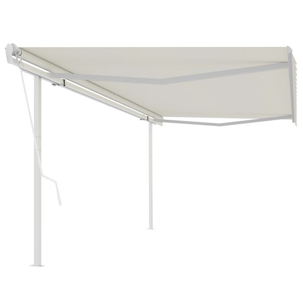 vidaXL Auvent automatique rétractable poteaux 5x3 5 m Crème