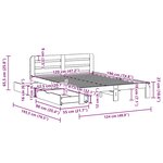 vidaXL Cadre de lit sans matelas cire marron 120x190cm bois pin massif