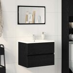 vidaXL Meuble Sous Lavabo avec tiroir Chêne noir 60 x 38.5 x 45 cm