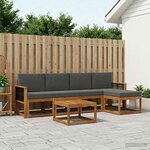 vidaXL Ensemble de canapés d'extérieur 6 Pièces Naturel et Anthracite